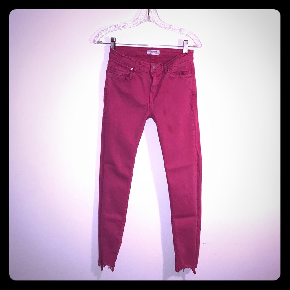 Zara Fuchsia Pink Ankle Pants